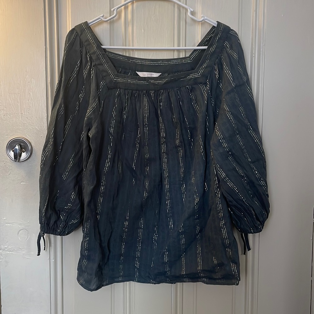 LC Lauren Conrad - Sparkly Blouse - Teal - Like New
